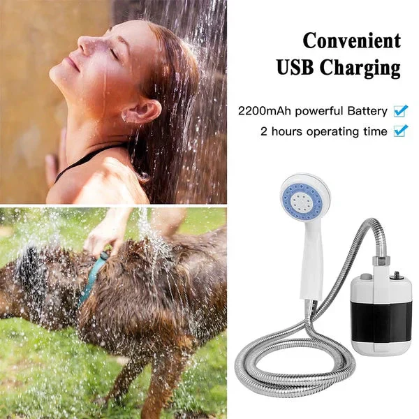 đ61% de rĂ©duction pour une durĂ©e limitĂ©eđżDouche de camping portable Ă dĂ©bit rĂ©glable â Pour un nettoyage facile et pratique Ă l'extĂ©rieur !âš - Image 2