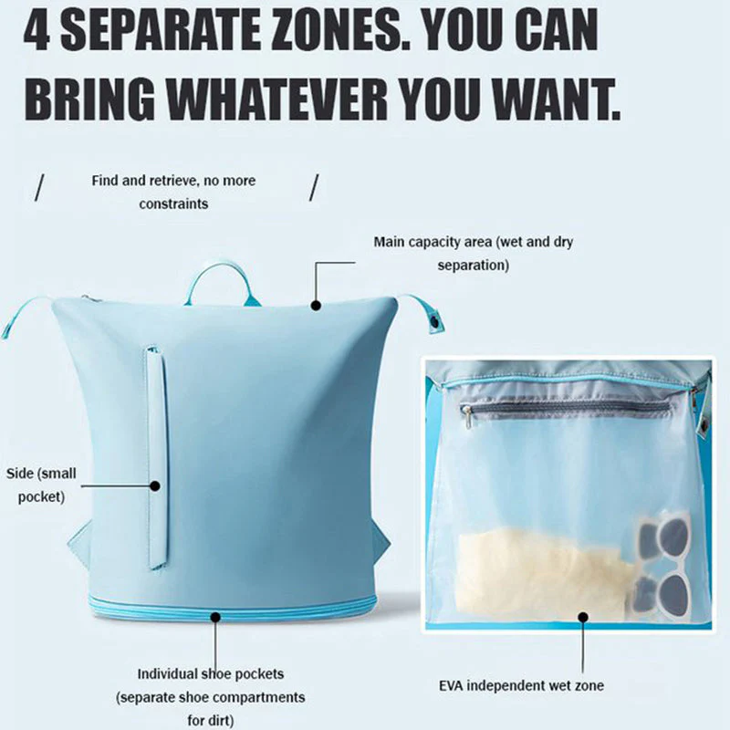 Sac à dos de natation avec séparation sec/humide - Image 2