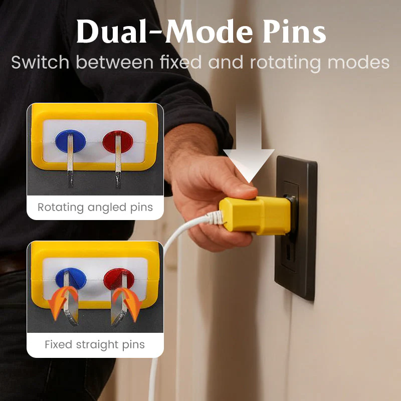 📢📢Achetez-en 1， obtenez-en 1 gratuitement⏰Fiche électrique rotative à deux broches à double mode - Image 4