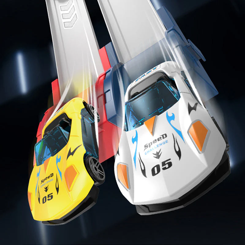 🏎️Que la course commence !⚡Deux fois plus de piste, deux fois plus de plaisir🏆Pas besoin de piles, juste de la vitesse pure ! - ✨【Ensemble de piste de course avec double lanceur de voitures pour enfants】✨ - Image 3