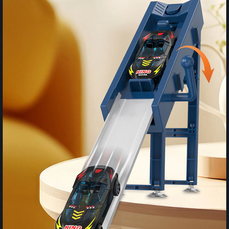 🏎️Que la course commence !⚡Deux fois plus de piste, deux fois plus de plaisir🏆Pas besoin de piles, juste de la vitesse pure ! - ✨【Ensemble de piste de course avec double lanceur de voitures pour enfants】✨ - Image 5