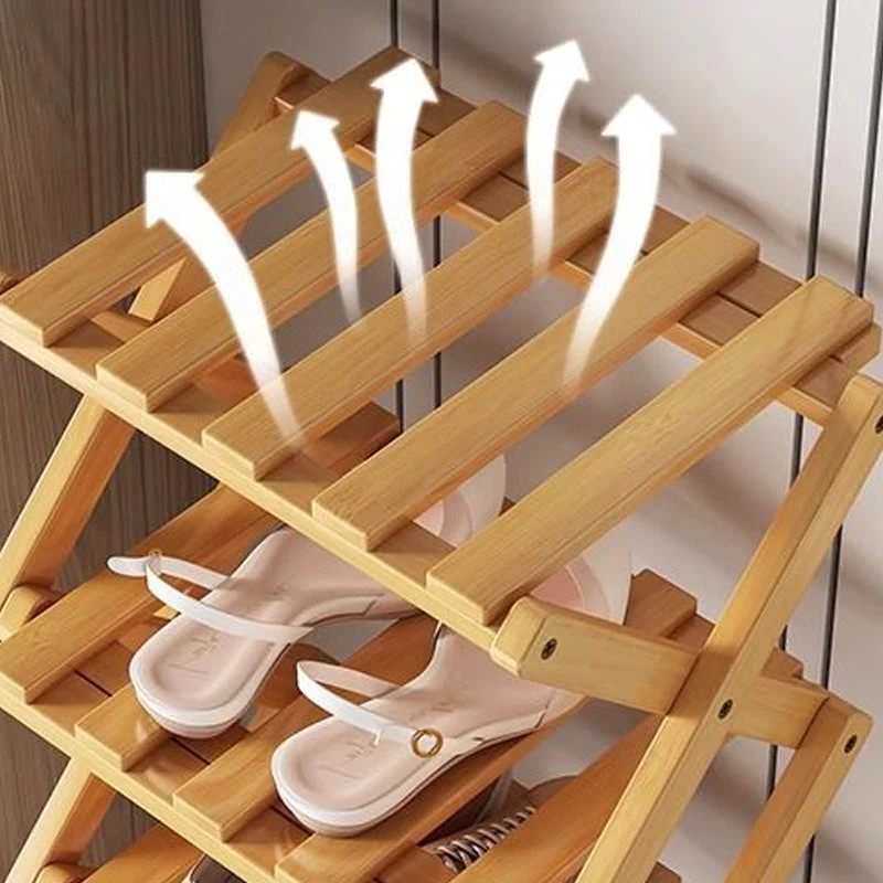 📢📢50 % de réduction !! ⏰Étagère à chaussures pliable et durable en bambou - Image 4