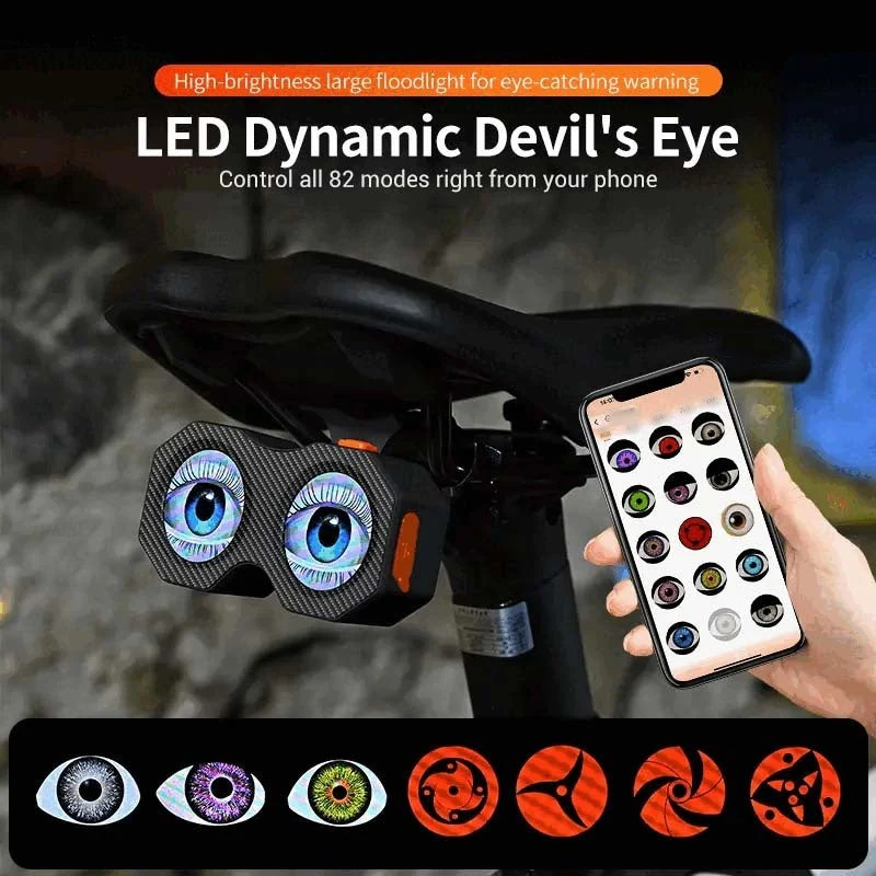 📢📢50 % de réduction !!!⏰Feu arrière dynamique pour vélo « Devil's Eye » - Image 2