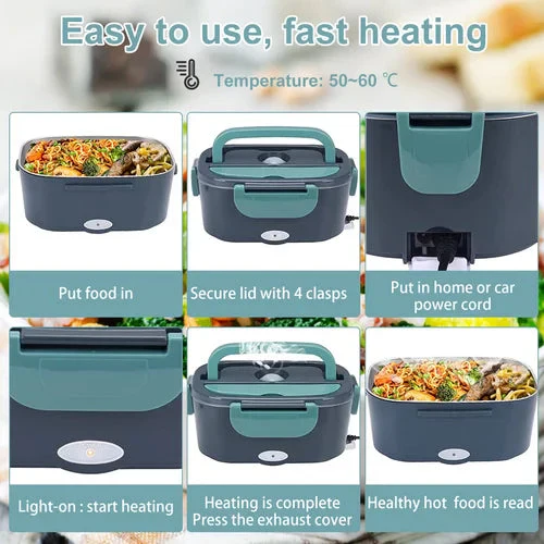 🍱 60% DE RÉDUCTION ! 🔌 Ensemble Portable 2-en-1 pour Boîte à Lunch – Double Tension, 7 Pièces & Chauffage/Réfrigération Rapide ⚡ - Image 4