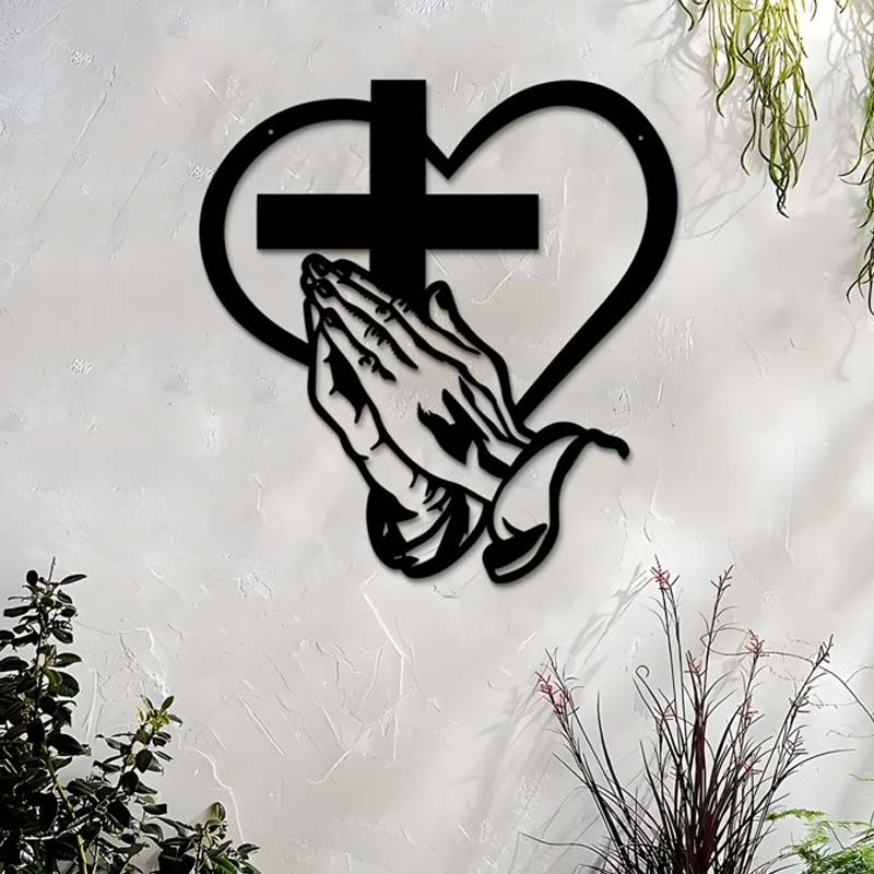 📢📢54% DE RÉDUCTION !!!✨Élégant décor mural chrétien avec cœur et croix - Image 4