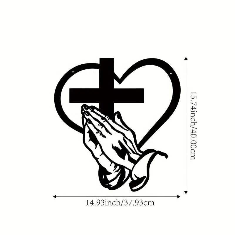 📢📢54% DE RÉDUCTION !!!✨Élégant décor mural chrétien avec cœur et croix - Image 8