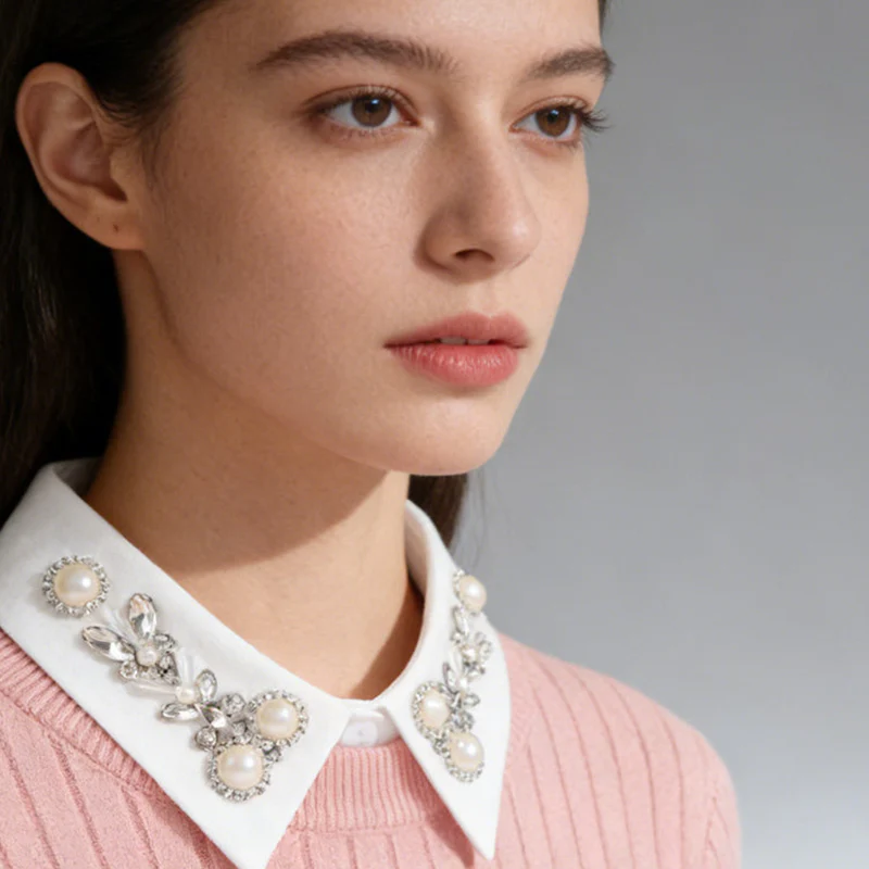 📢📢60 % de réduction !!!✨Élégant faux col en fausses perles et strass - Image 3