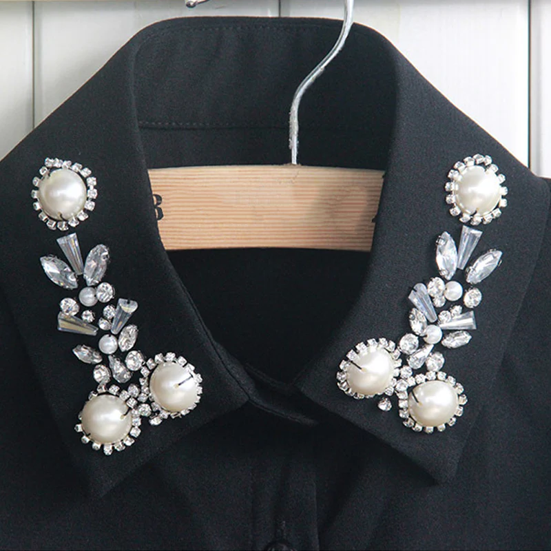 📢📢60 % de réduction !!!✨Élégant faux col en fausses perles et strass - Image 9