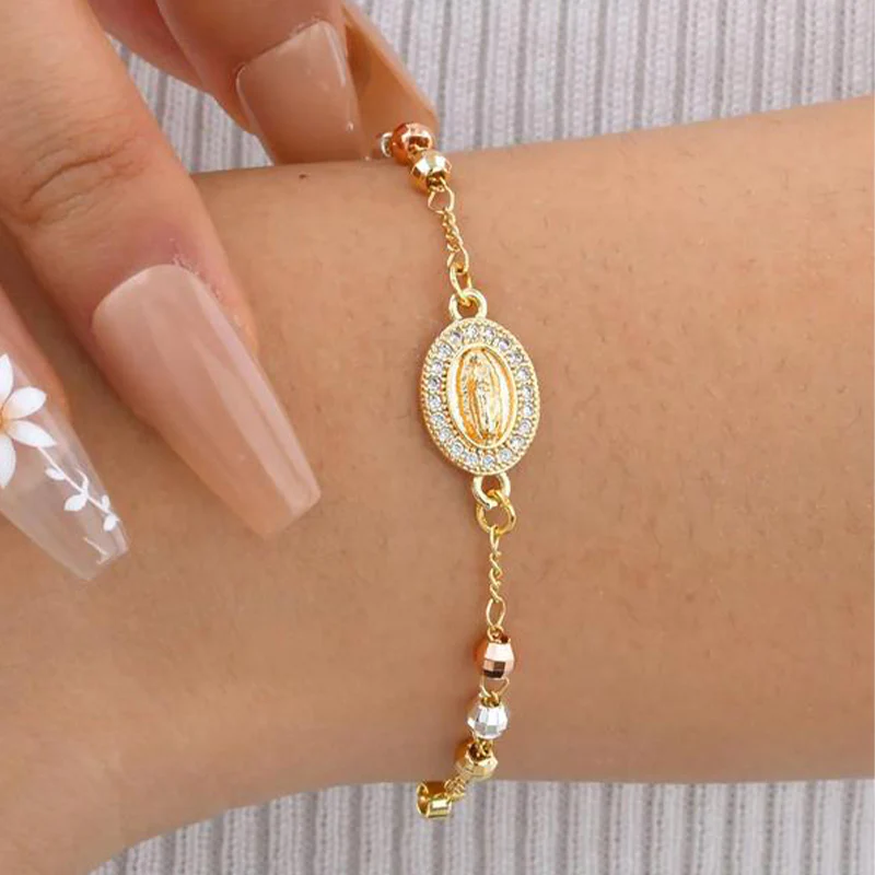 📢📢50 % de réduction !!!✝️Bracelet élégant avec croix en strass