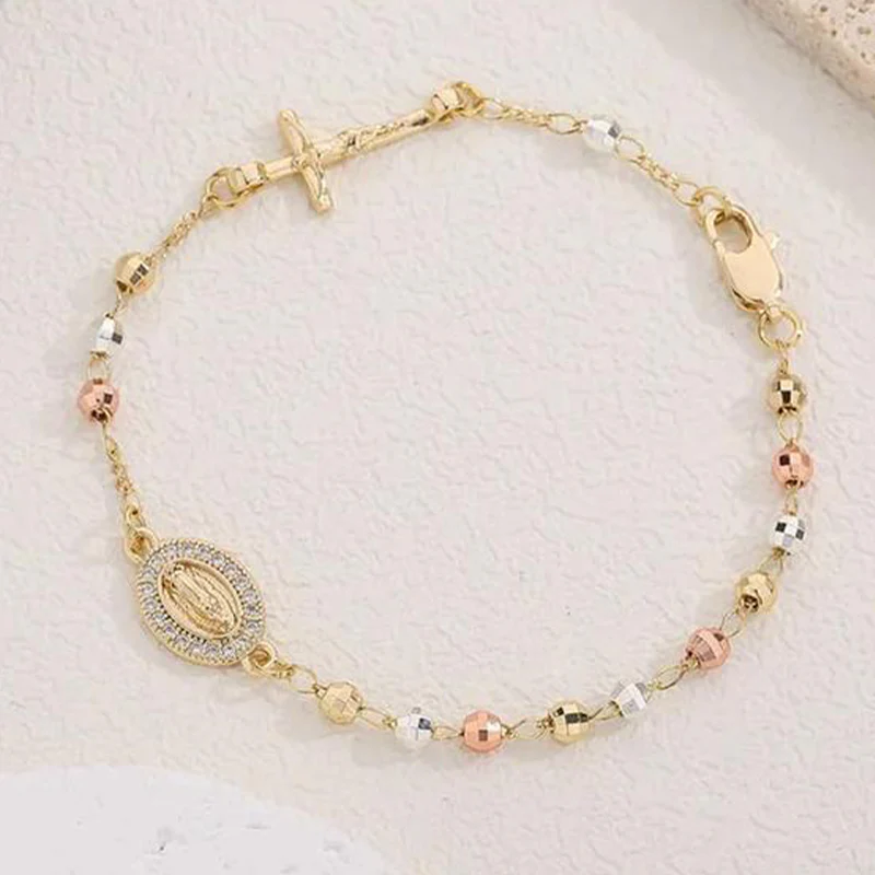 📢📢50 % de réduction !!!✝️Bracelet élégant avec croix en strass - Image 5