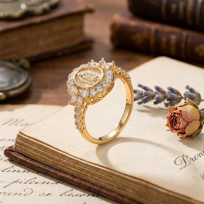 📢📢60 % de réduction !! ⏰Bague élégante avec emblème de la Vierge Marie - Image 9