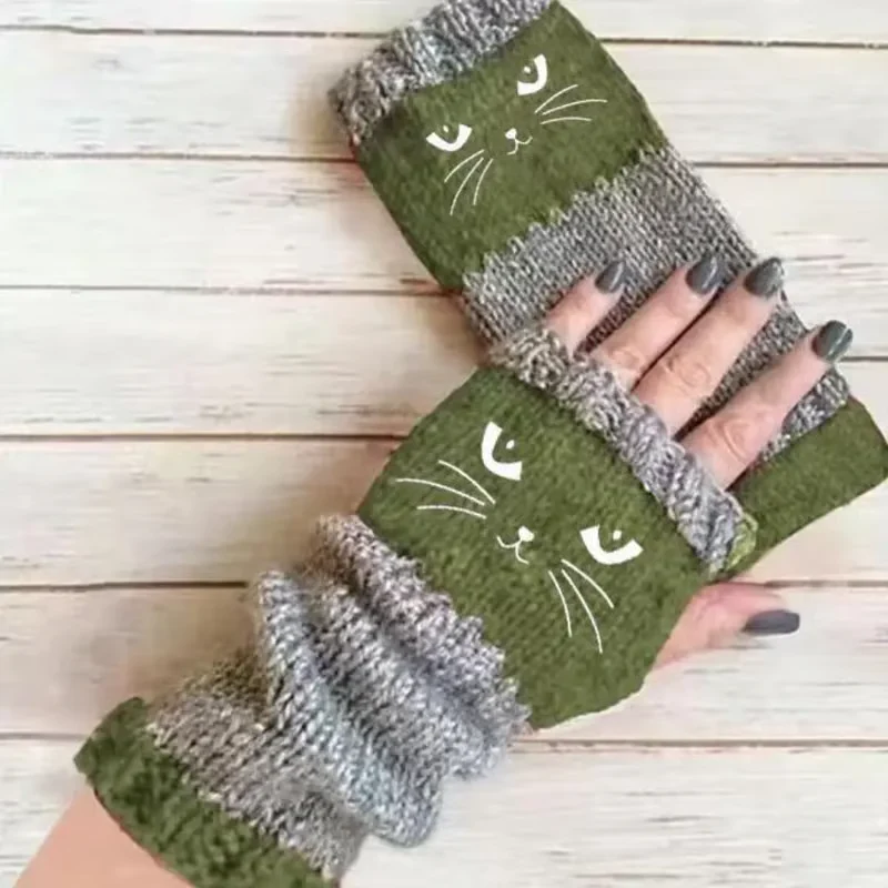 🎁 Promotion du dernier jour 49 % DE RÉDUCTION 🐱 Gants tricotés pour femmes avec motif chat — Pour des mains au chaud et des doigts libres 🧶 - Image 14