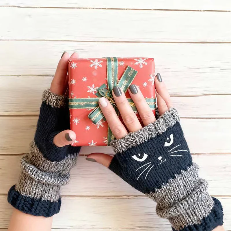 🎁 Promotion du dernier jour 49 % DE RÉDUCTION 🐱 Gants tricotés pour femmes avec motif chat — Pour des mains au chaud et des doigts libres 🧶 - Image 5