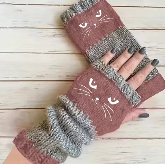 🎁 Promotion du dernier jour 49 % DE RÉDUCTION 🐱 Gants tricotés pour femmes avec motif chat — Pour des mains au chaud et des doigts libres 🧶 - Image 9