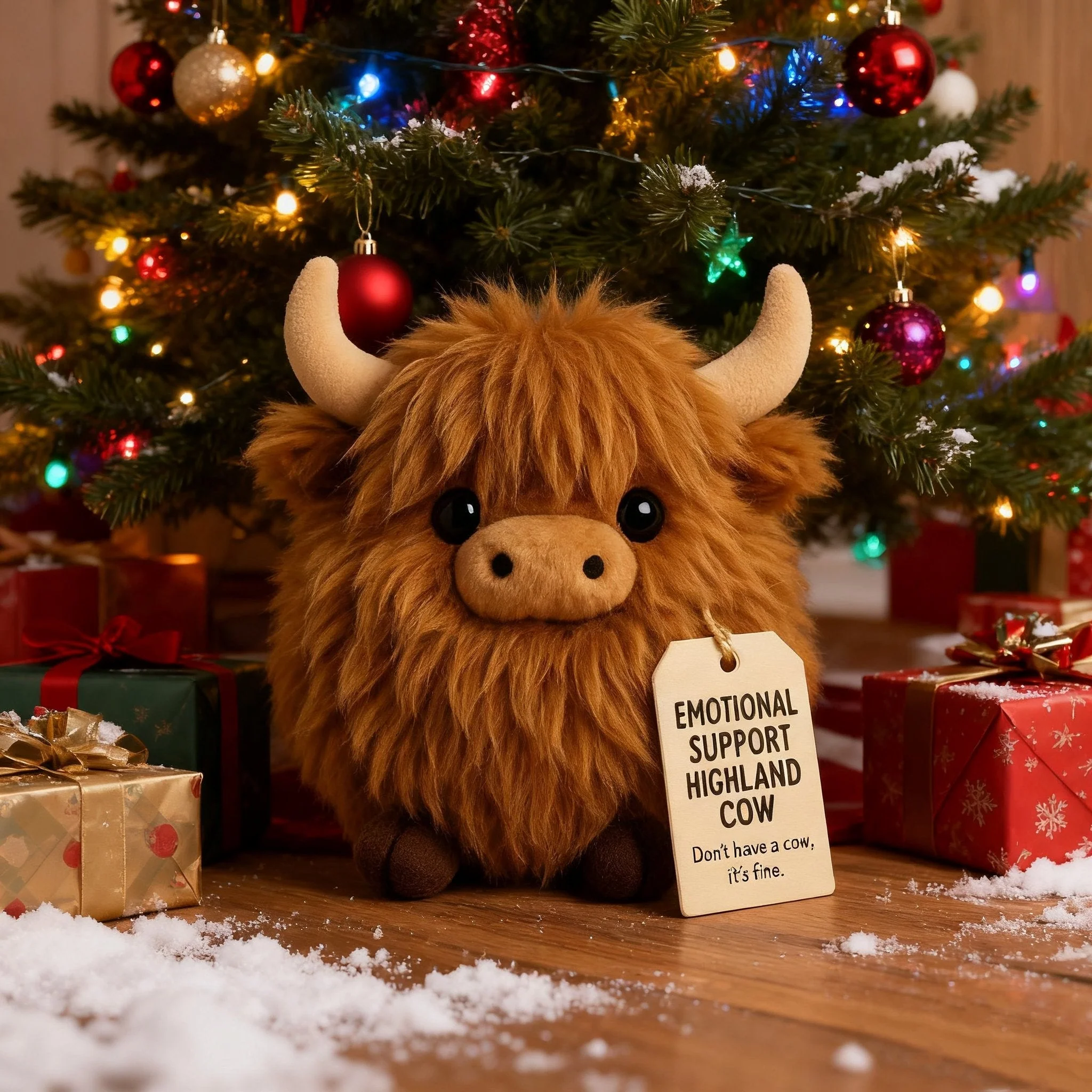 🎅Prévente de Noël 50 % DE RÉDUCTION🎁Peluche vache des Highlands pour soutien émotionnel🎉 - Image 5
