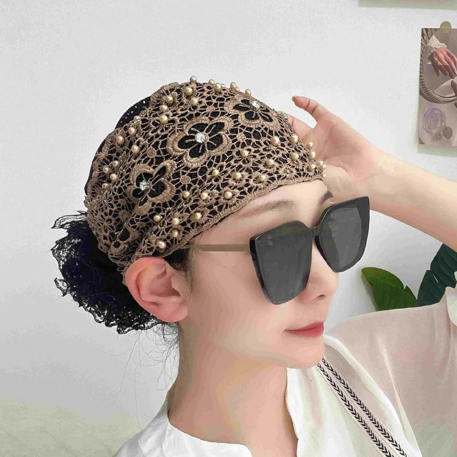 📢50% de réduction pour une durée limitée📢✨Bandeau Creux Large à Perles en Fleurs de Prunier - Image 7