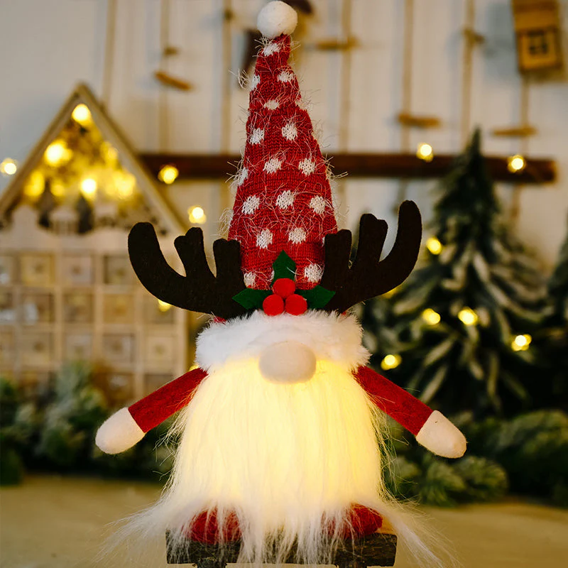 Décoration de Noël à suspendre : guirlande lumineuse avec des gnomes sans visage - Image 14