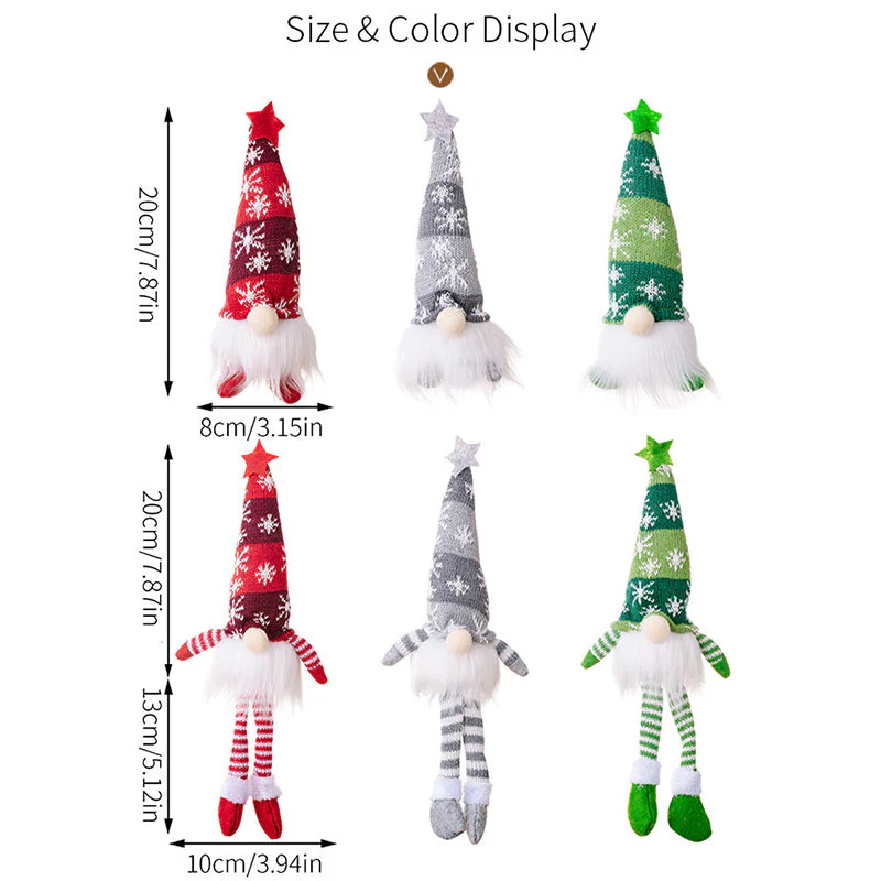 Décoration de Noël à suspendre : guirlande lumineuse avec des gnomes sans visage - Image 5