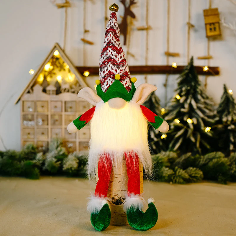 Décoration de Noël à suspendre : guirlande lumineuse avec des gnomes sans visage - Image 9