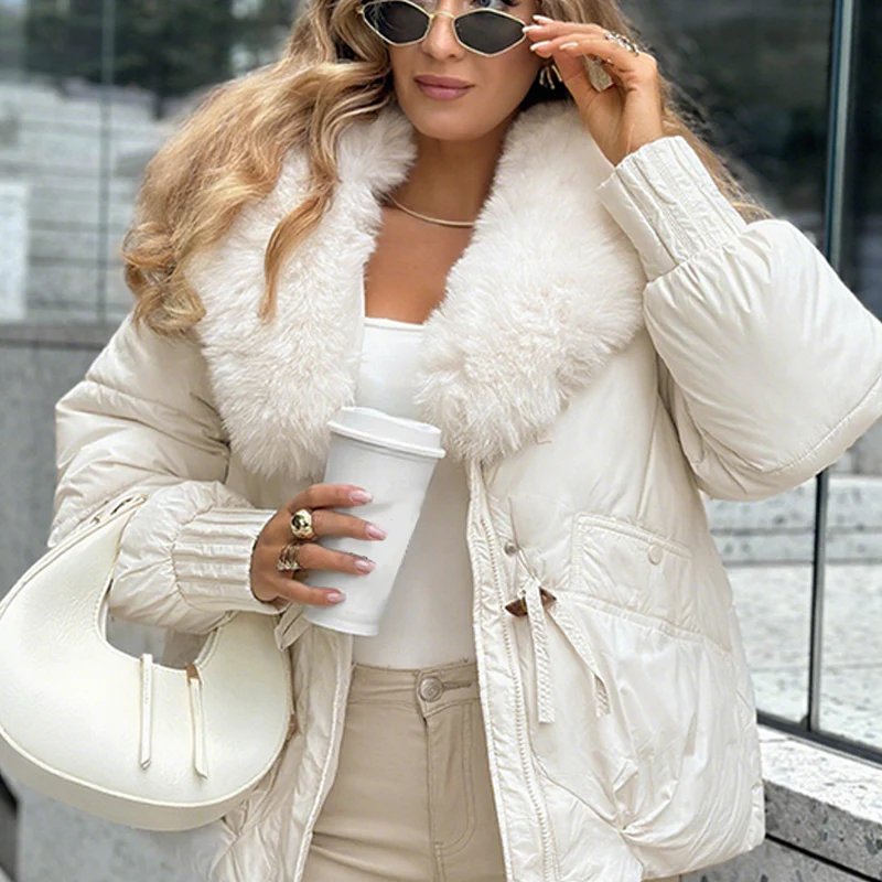 Promotion d'automne🔥60% DE RÉDUCTION ! ✨Manteau matelassé tendance avec col en fausse fourrure - Image 2