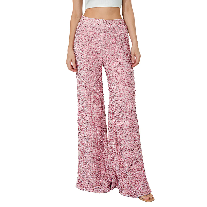 📢📢60 % de réduction !!! 🎅 Pantalon Large à Paillettes pour Femme – Taille Élastique, Brillant & Confortable pour Soirées ✨👖📦 - Image 14