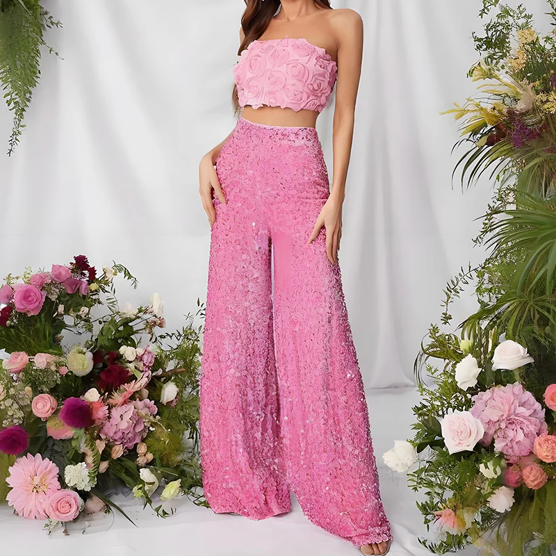 📢📢60 % de réduction !!! 🎅 Pantalon Large à Paillettes pour Femme – Taille Élastique, Brillant & Confortable pour Soirées ✨👖📦 - Image 5