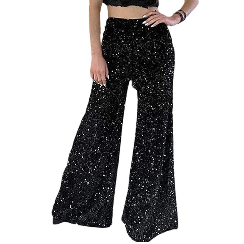 📢📢60 % de réduction !!! 🎅 Pantalon Large à Paillettes pour Femme – Taille Élastique, Brillant & Confortable pour Soirées ✨👖📦 - Image 6