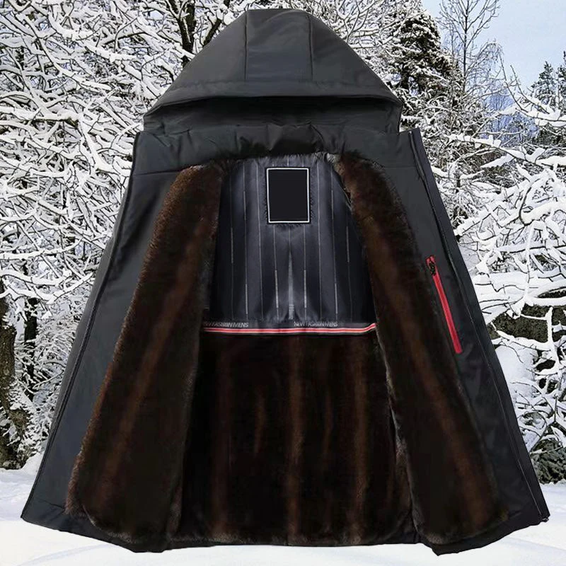 📢📢60 % de réduction !!!🎅Parka thermique épaisse à capuche pour homme - Image 3
