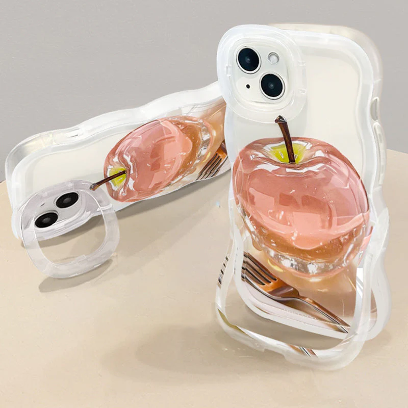 đąâšCoque de TĂ©lĂ©phone Transparente avec Motif Pomme pour iPhone đđ± - Protection ĂlĂ©gante et Fun! - Image 3