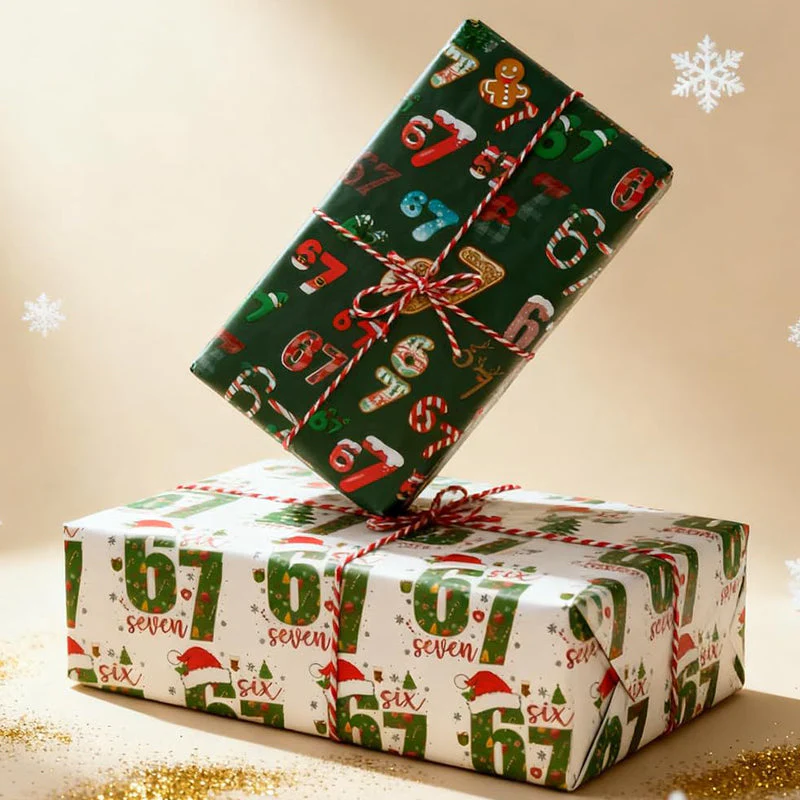 📢📢50% DE RÉDUCTION !!! 🎅Papier d'emballage avec motif numérique de Noël amusant - Image 2