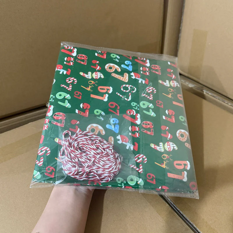 📢📢50% DE RÉDUCTION !!! 🎅Papier d'emballage avec motif numérique de Noël amusant - Image 3