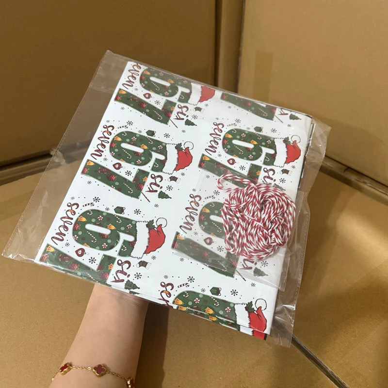 📢📢50% DE RÉDUCTION !!! 🎅Papier d'emballage avec motif numérique de Noël amusant - Image 5