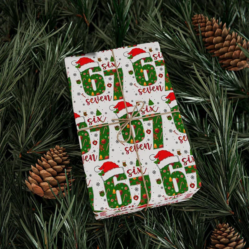 📢📢50% DE RÉDUCTION !!! 🎅Papier d'emballage avec motif numérique de Noël amusant - Image 6