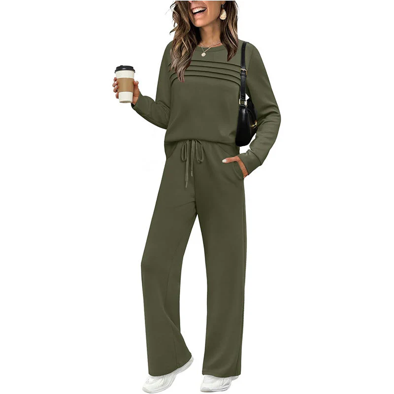 📢📢60 % de réduction !! ⏰Ensemble Femme Décontracté avec Haut et Pantalon à Cordon de Serrage 👕👖 - Image 16