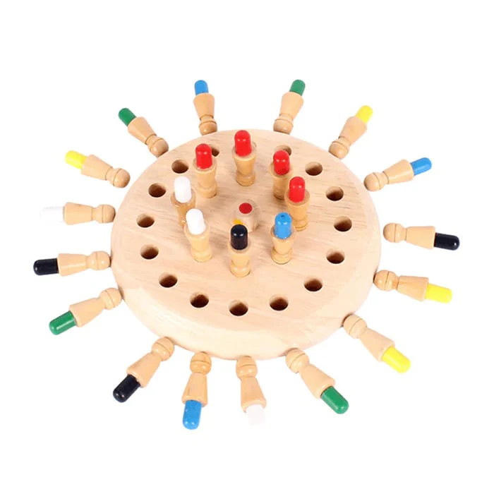 🧩 50% DE RÉDUCTION! ✨ Jeu d'Échecs et Mémoire en Bois - Set de 3 Jeux Éducatifs avec Bâtonnets et Cartes pour Enfants 👧🎲 - Image 3