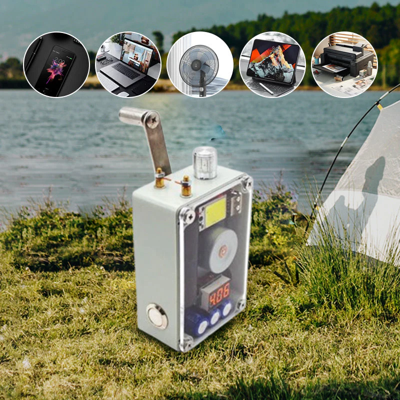 đ„2025chaleur de venteđ„Alimentation extĂ©rieure pour gĂ©nĂ©rateur Ă manivelle - Ăclairage de secours, allumage et chargeur de tĂ©lĂ©phone portable - Image 2