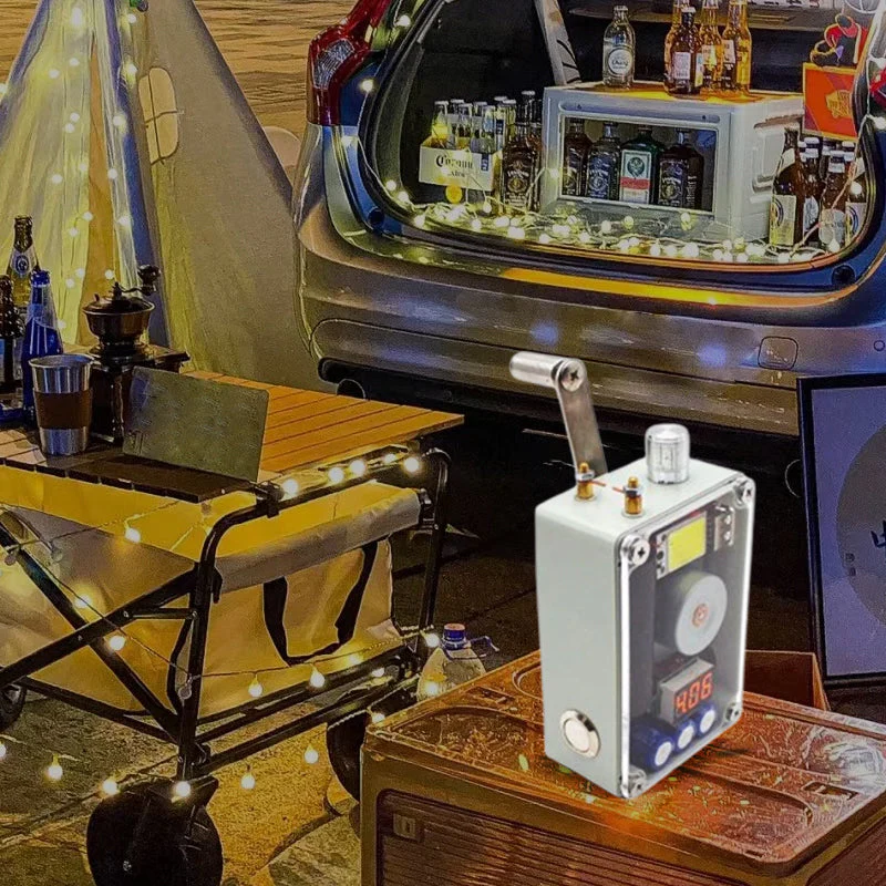 đ„2025chaleur de venteđ„Alimentation extĂ©rieure pour gĂ©nĂ©rateur Ă manivelle - Ăclairage de secours, allumage et chargeur de tĂ©lĂ©phone portable - Image 4