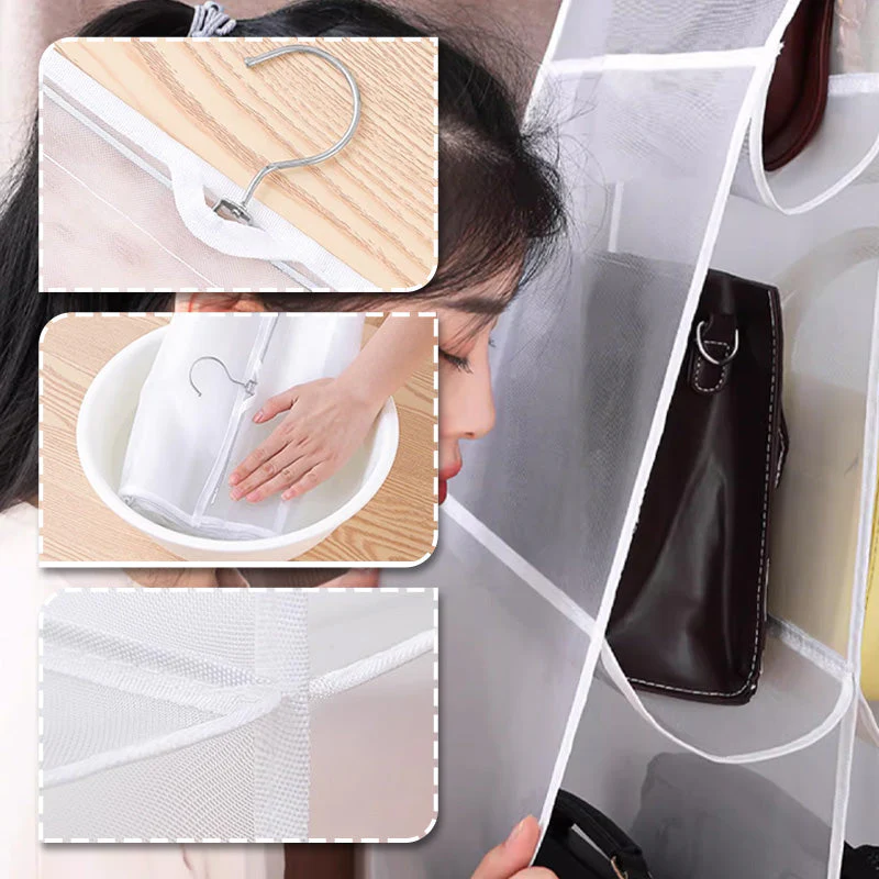📢📢50 % de réduction !!!🎅Organisateur de Sac Suspendu – 6/8 Poches Transparentes Anti-Poussière, Gain de Place & Design Double Face - Image 3
