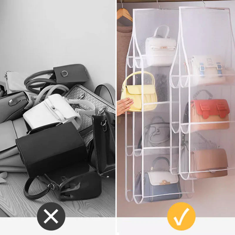 📢📢50 % de réduction !!!🎅Organisateur de Sac Suspendu – 6/8 Poches Transparentes Anti-Poussière, Gain de Place & Design Double Face - Image 7