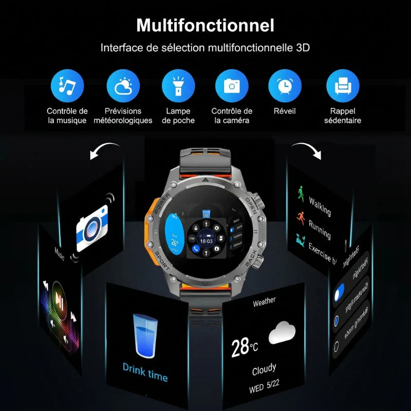 đąđą60% de rĂ©duction !! â° Montre connectĂ©e HD pour homme â Ăcran 1,52", suivi santĂ© & notifications intelligentes âđŒ - Image 2