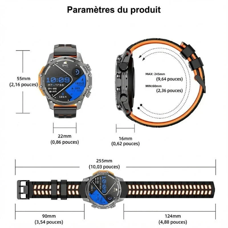 đąđą60% de rĂ©duction !! â° Montre connectĂ©e HD pour homme â Ăcran 1,52", suivi santĂ© & notifications intelligentes âđŒ - Image 3