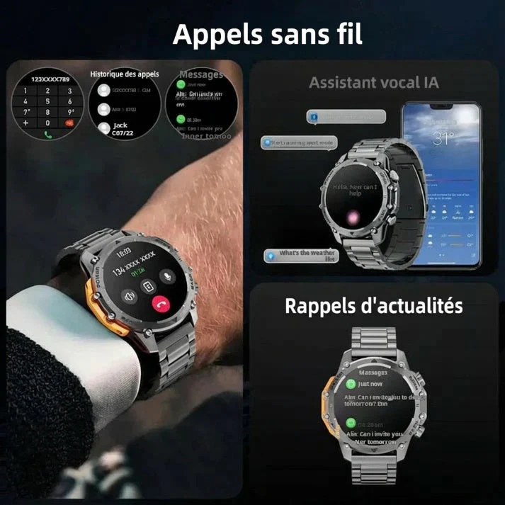 đąđą60% de rĂ©duction !! â° Montre connectĂ©e HD pour homme â Ăcran 1,52", suivi santĂ© & notifications intelligentes âđŒ - Image 4