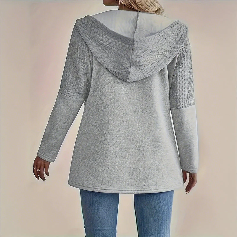 📢📢56 % de réduction！！！📍Veste tendance à capuche et manches longues zippée pour femme - Image 3