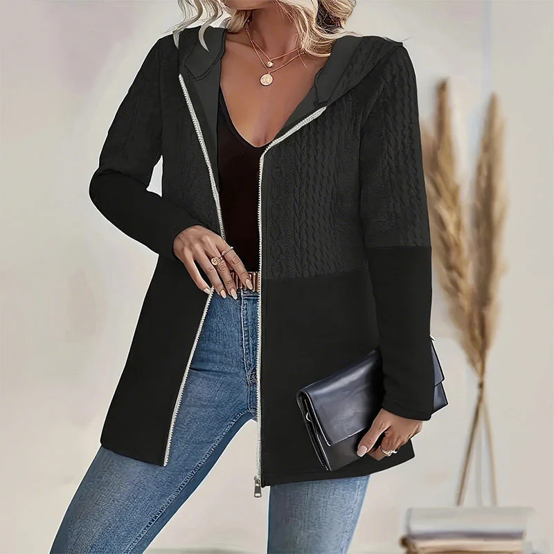 📢📢56 % de réduction！！！📍Veste tendance à capuche et manches longues zippée pour femme - Image 7