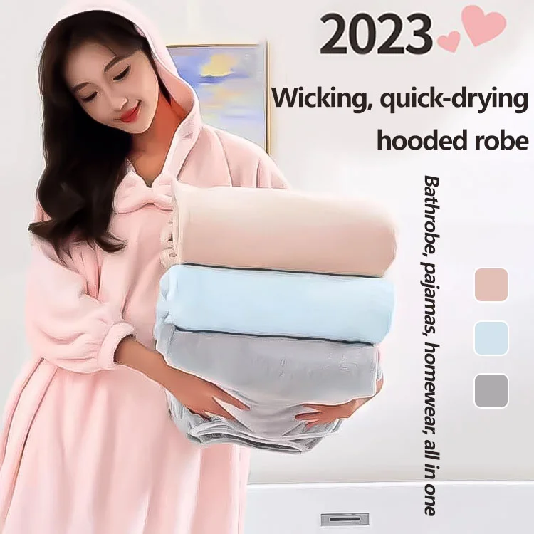 🎄SOLDES DE NOËL 60 % DE RÉDUCTION🎄Peignoir à capuche absorbant et à séchage rapide