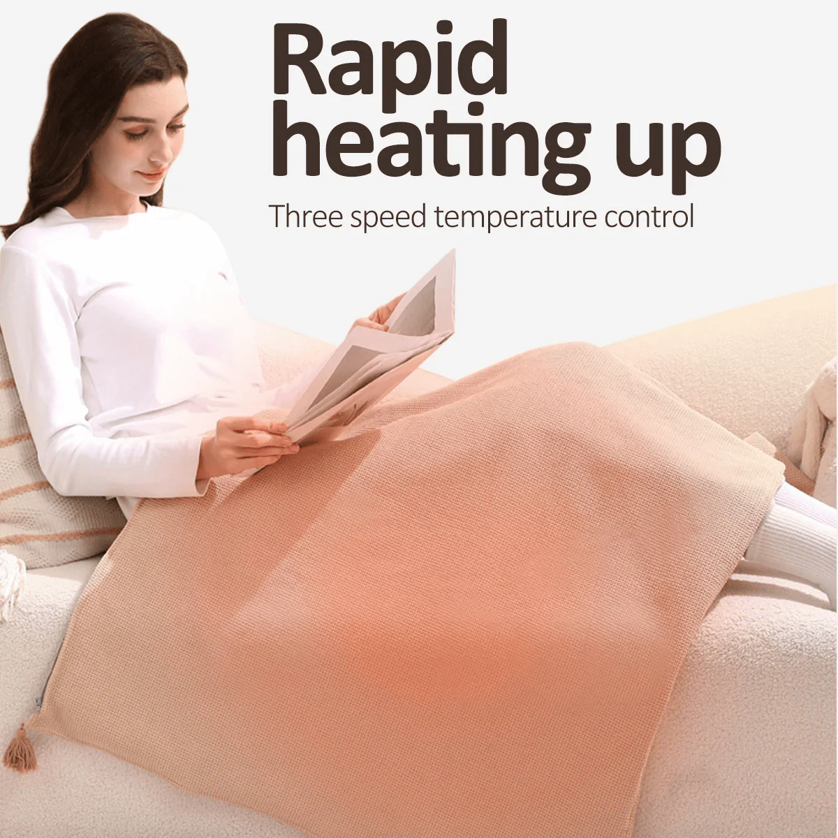 📢📢 50% DE RÉDUCTION ! ❄️Couverture chauffante électrique portable à fermeture éclair douce☀️Réchauffez tout l'hiver - Image 5