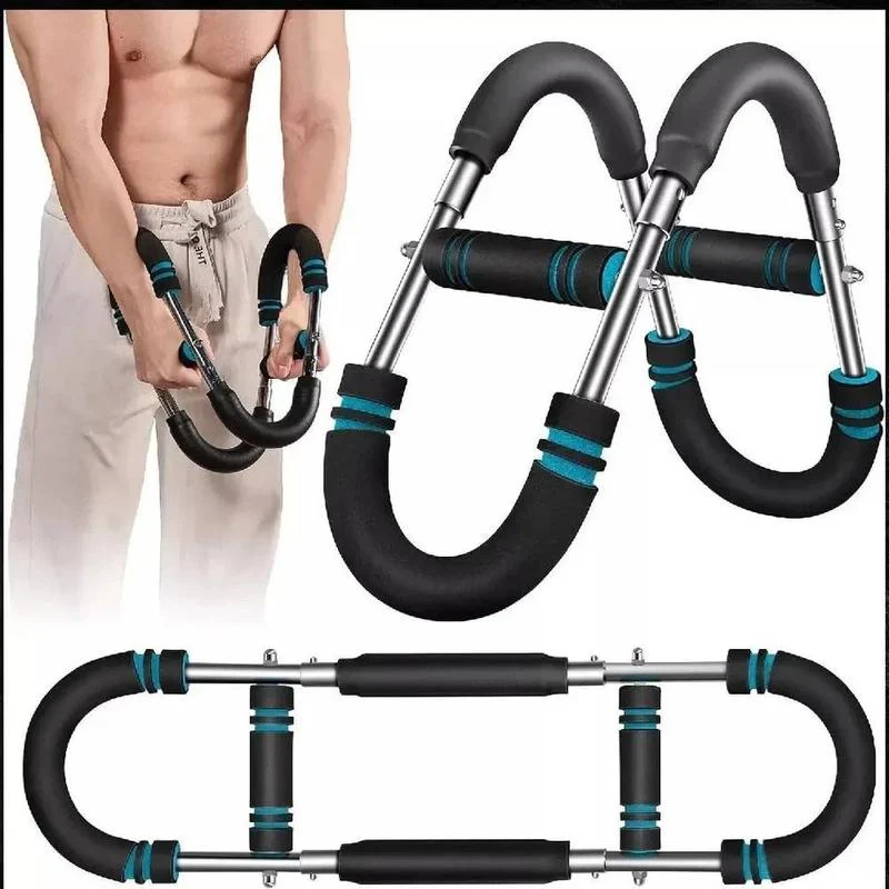 📢📢60% de réduction !! ⏰Barre lestée réglable 60–110 lb – Entraîneur de bras & pectoraux portable pour fitness à domicile ! ✨🔥 - Image 7