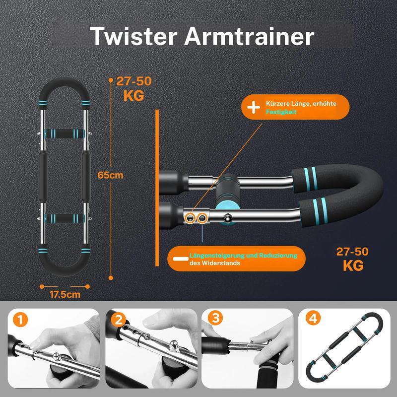 📢📢60% de réduction !! ⏰Barre lestée réglable 60–110 lb – Entraîneur de bras & pectoraux portable pour fitness à domicile ! ✨🔥 - Image 8