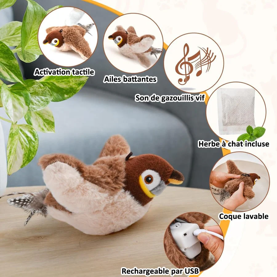 🔥Dernier jour 50% de réduction🐦Jouets à l'herbe à chat pour oiseaux à ailes battantes - Image 2