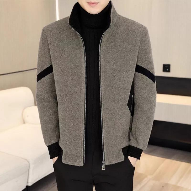 📢📢60 % DE RÉDUCTION !!! ✨Veste zippée décontractée en fausse laine pour homme - Image 3